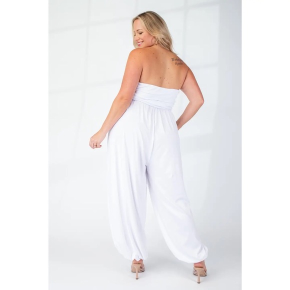 Plus Size Soft Knit Strapless Jumpsuit - Picture 2 of 4
